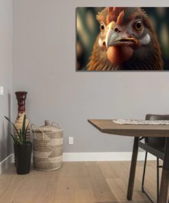 super closeup hyperrealistic chicken art piece