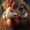 super closeup hyperrealistic chicken art piece