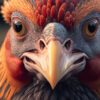 super closeup hyperrealistic chicken art piece