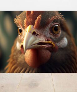 super closeup hyperrealistic chicken art piece