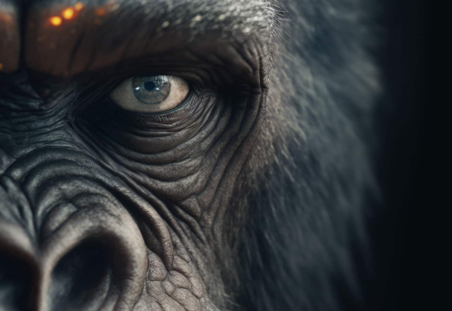 Stunning Wildlife Art: Ape Face Portrait