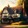 Handcrafted Vintage Cottage Painting: Artistry Meets Elegance