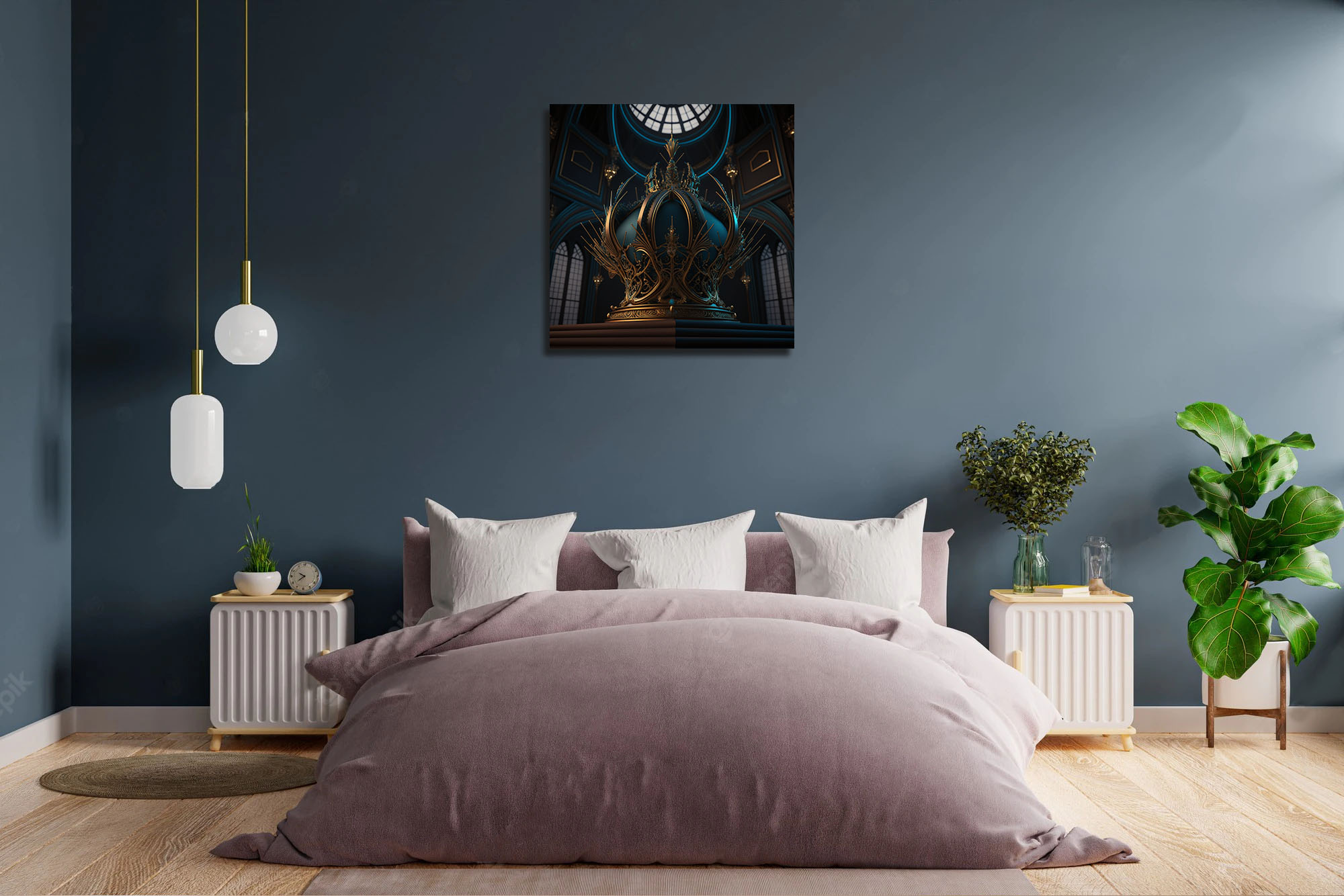 Unveiling the Regal Crest Chandelier Print - Image 4