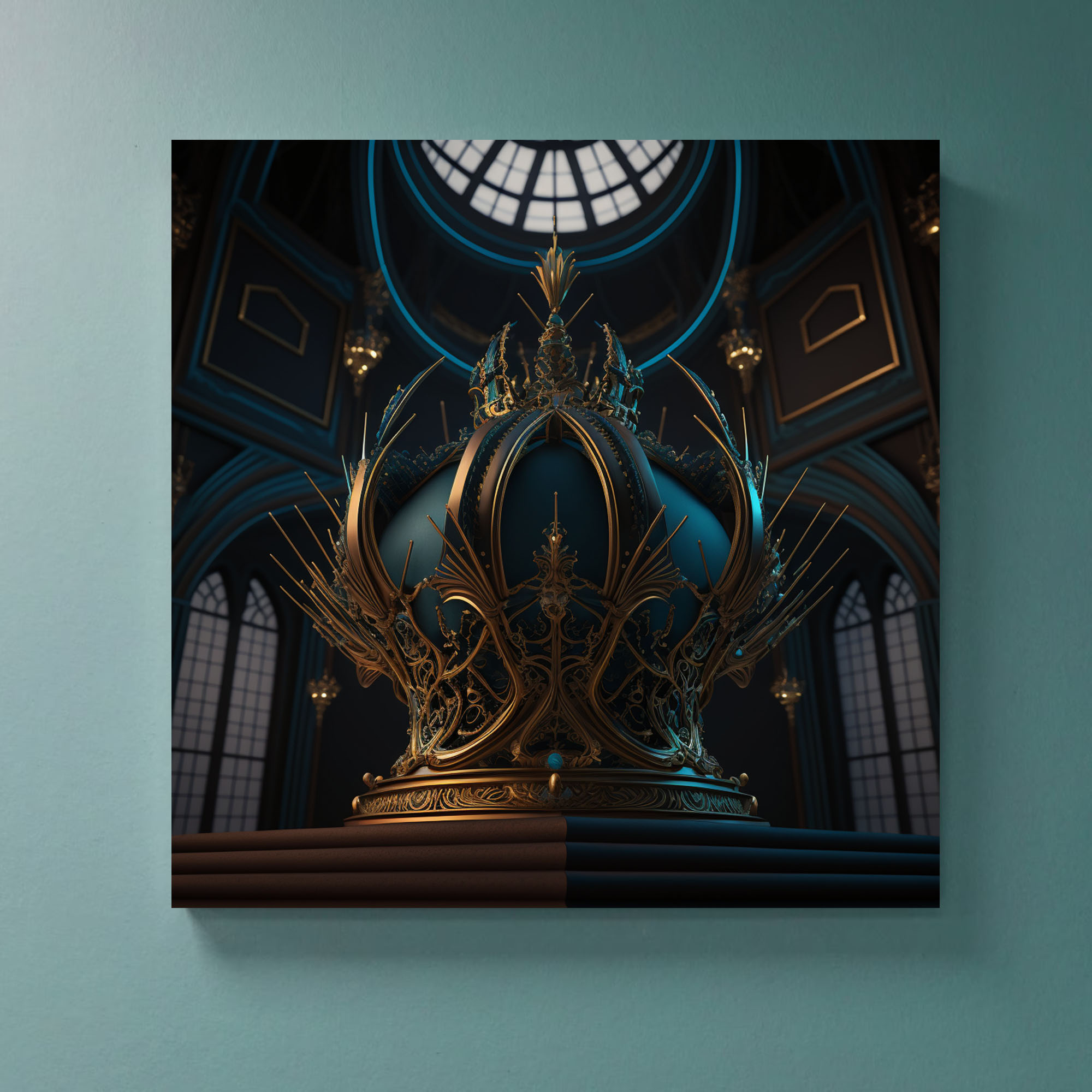 Unveiling the Regal Crest Chandelier Print - Image 2