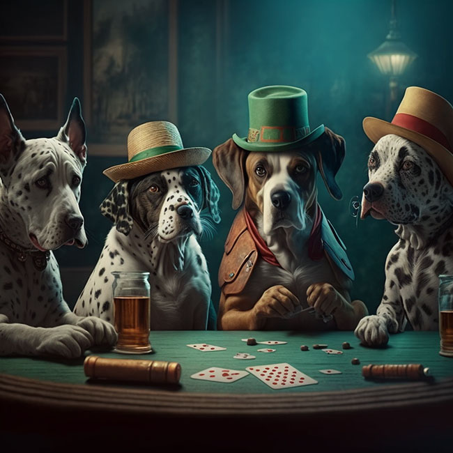 Artistic Dogs Playing Poker Print