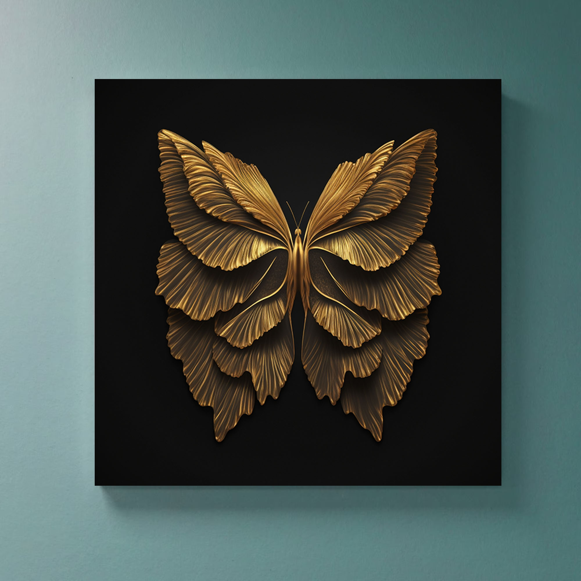 Golden Butterfly Canvas: Symbol of Elegance - Image 2