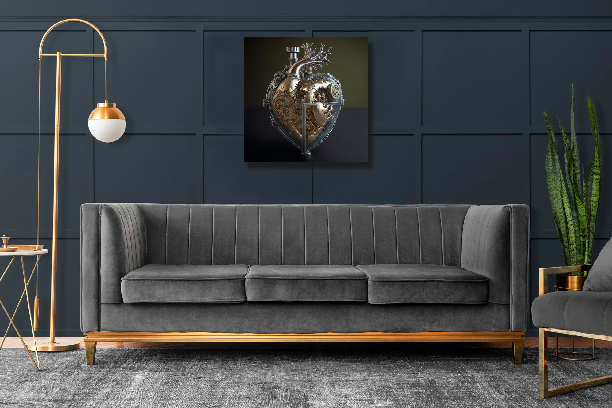 Unveiling the Metallic Human Heart Canvas Art - Image 7