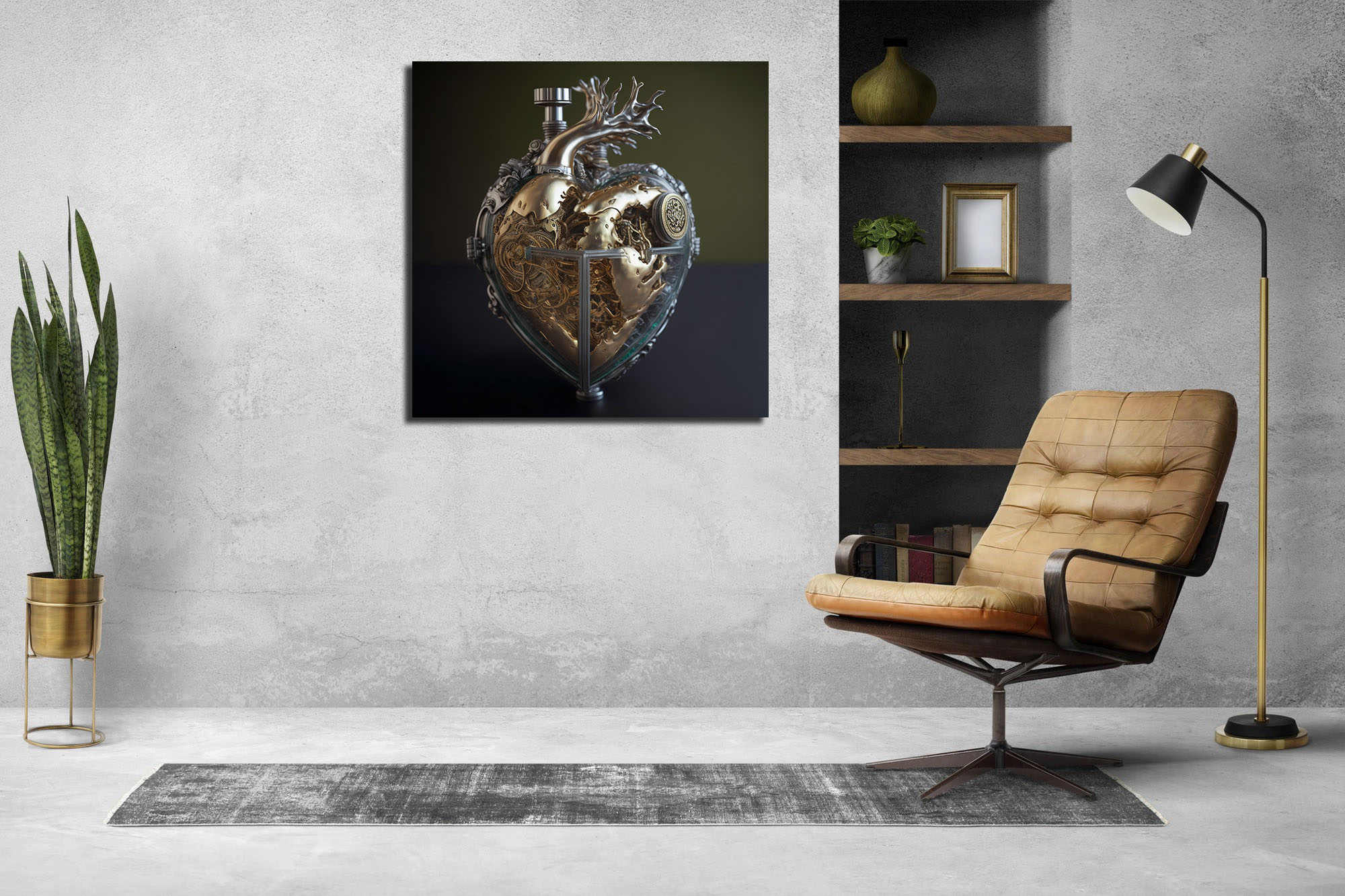 Unveiling the Metallic Human Heart Canvas Art - Image 6