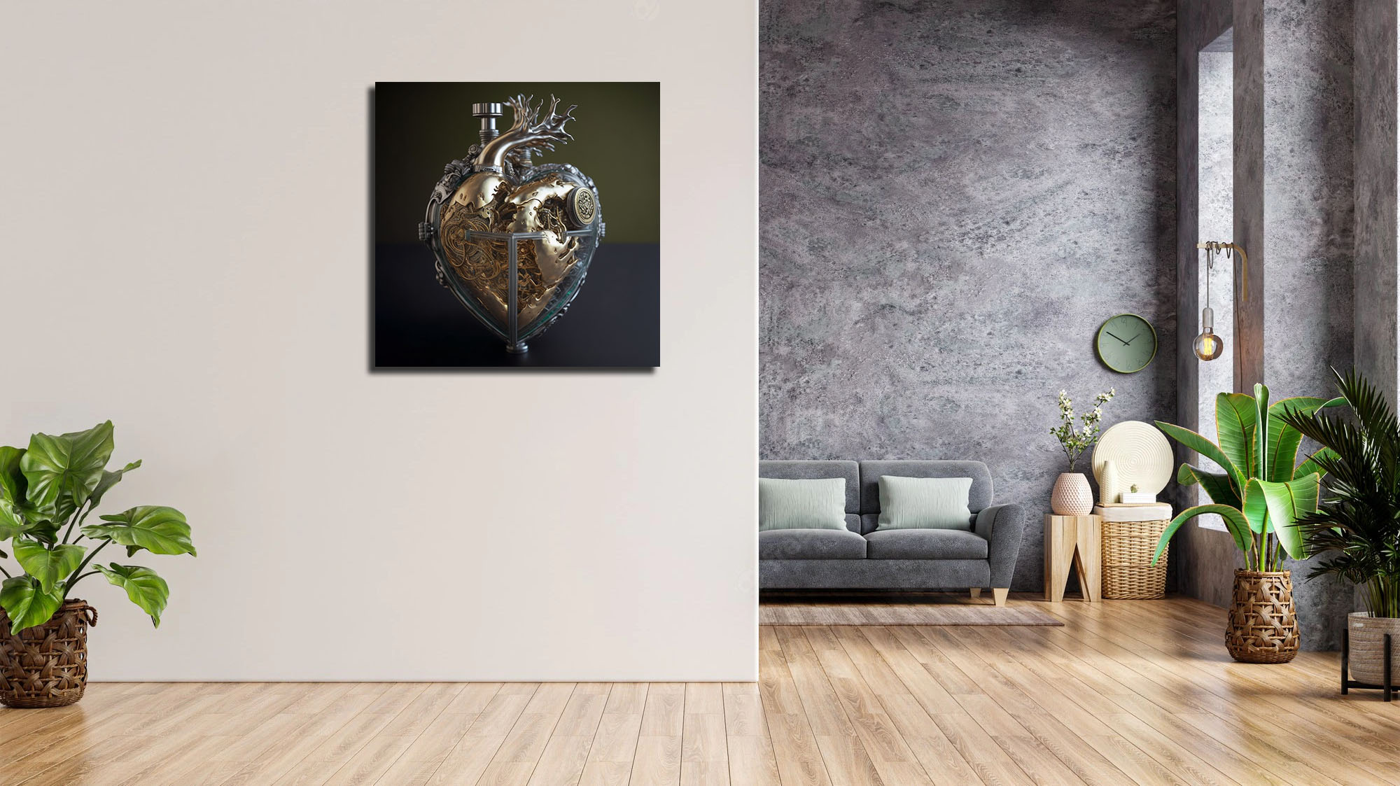 Unveiling the Metallic Human Heart Canvas Art - Image 5