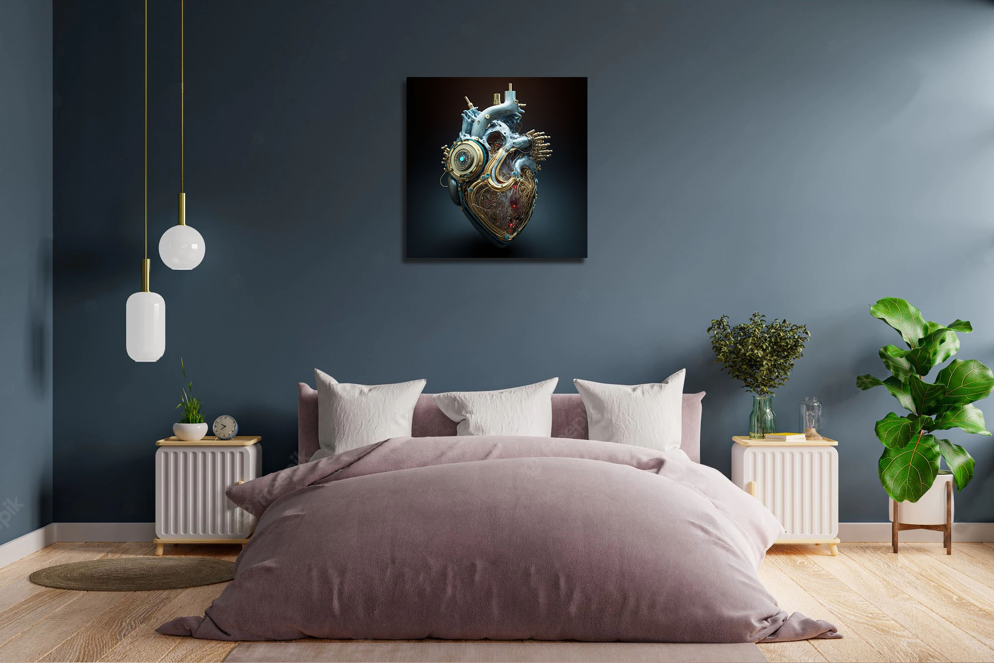 Futuristic Mechanical Heart Canvas Art - The Future Awaits - Image 4