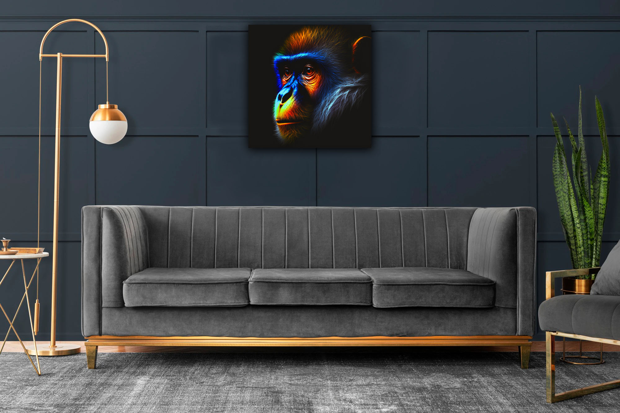 Vibrant Hyperrealistic Neon Monkey Art - Image 8