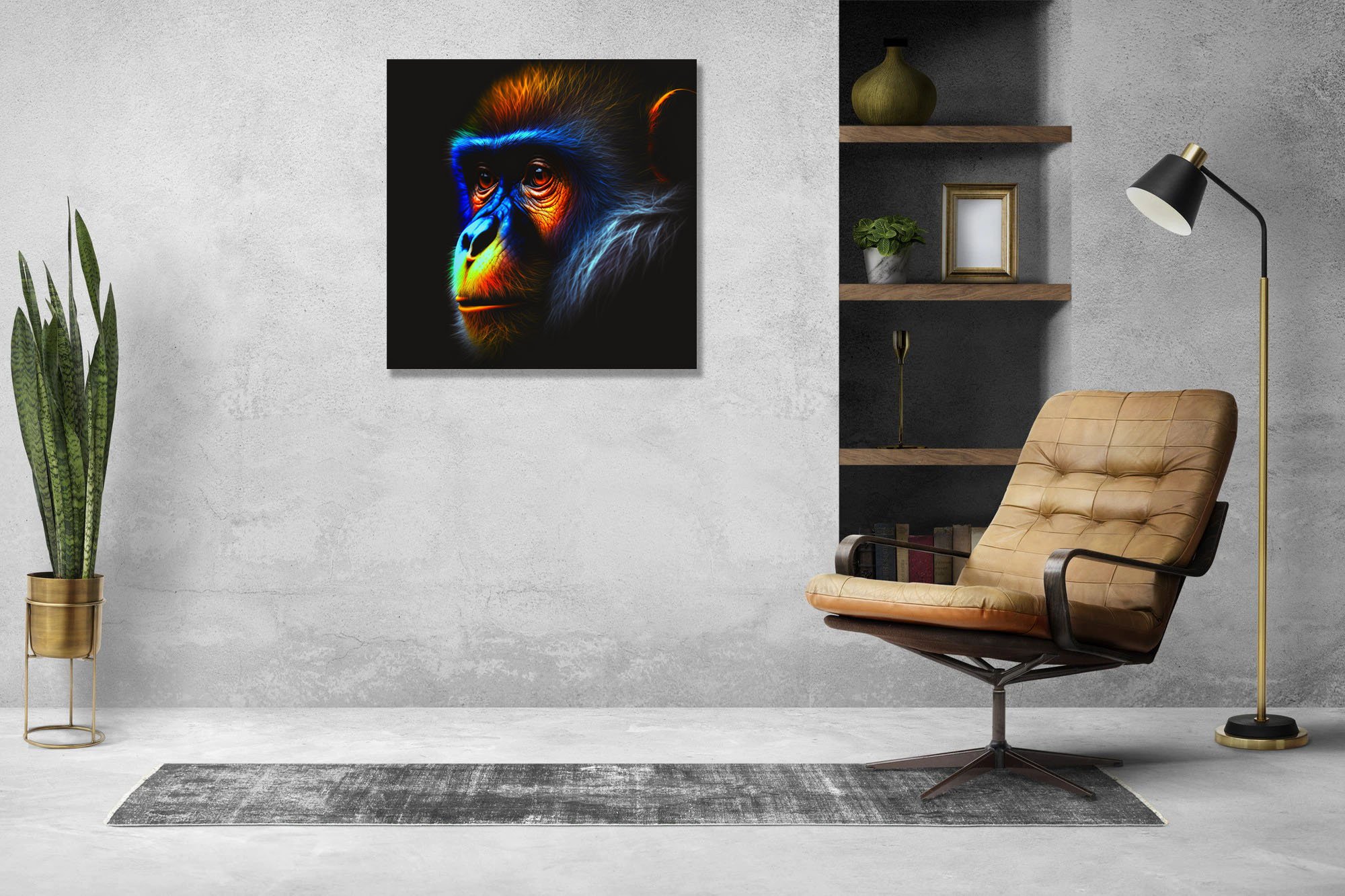 Vibrant Hyperrealistic Neon Monkey Art - Image 6
