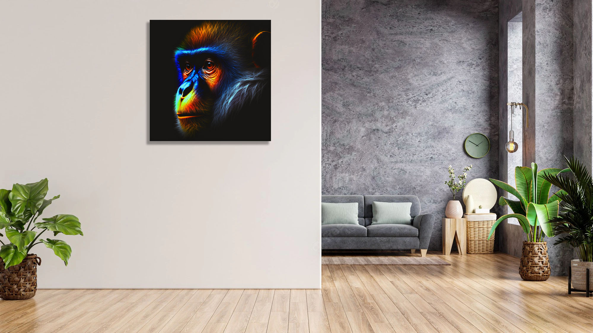 Vibrant Hyperrealistic Neon Monkey Art - Image 5