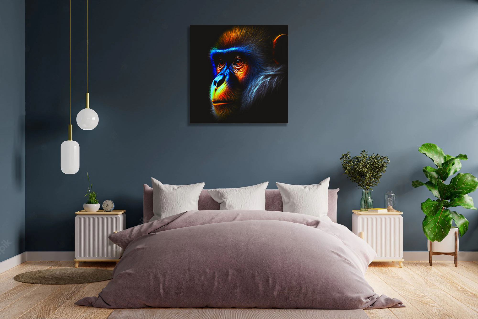 Vibrant Hyperrealistic Neon Monkey Art - Image 4