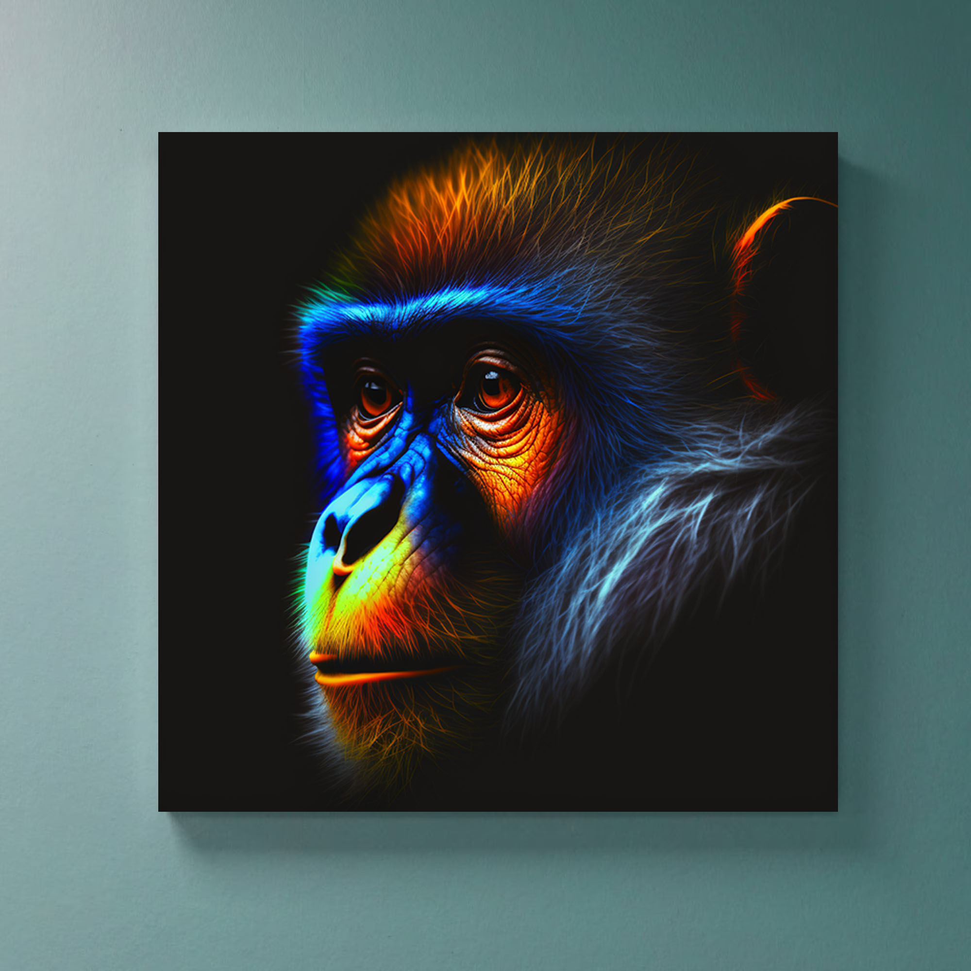 Vibrant Hyperrealistic Neon Monkey Art - Image 2