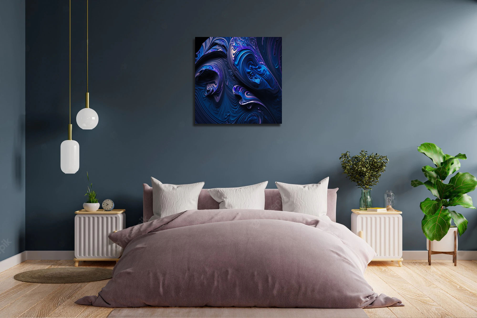 Enchanting Abstract Swirls Canvas Art - Image 4
