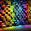 Artistic Neon Brick Wall Canvas Print