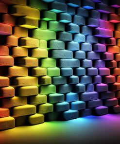 Artistic Neon Brick Wall Canvas Print
