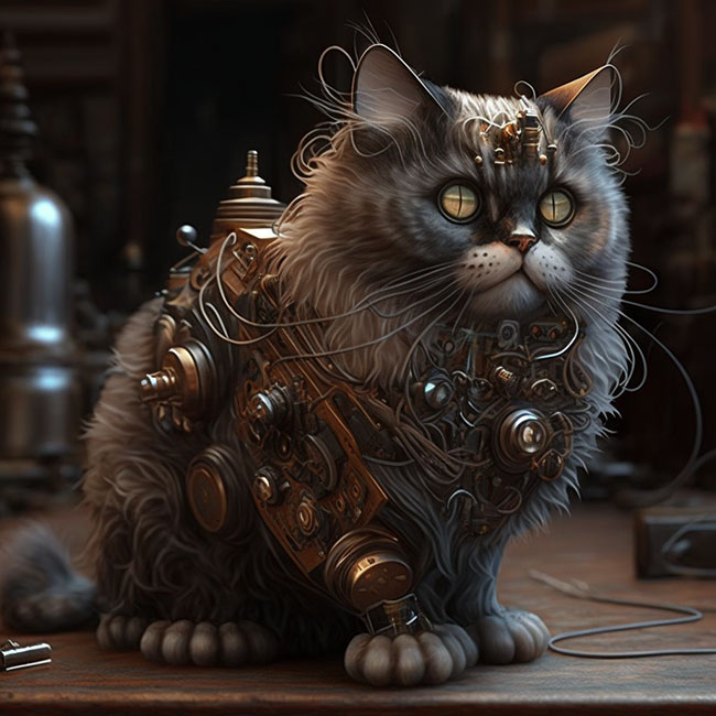 Futuristic Robotic Cat: Art Meets Technology