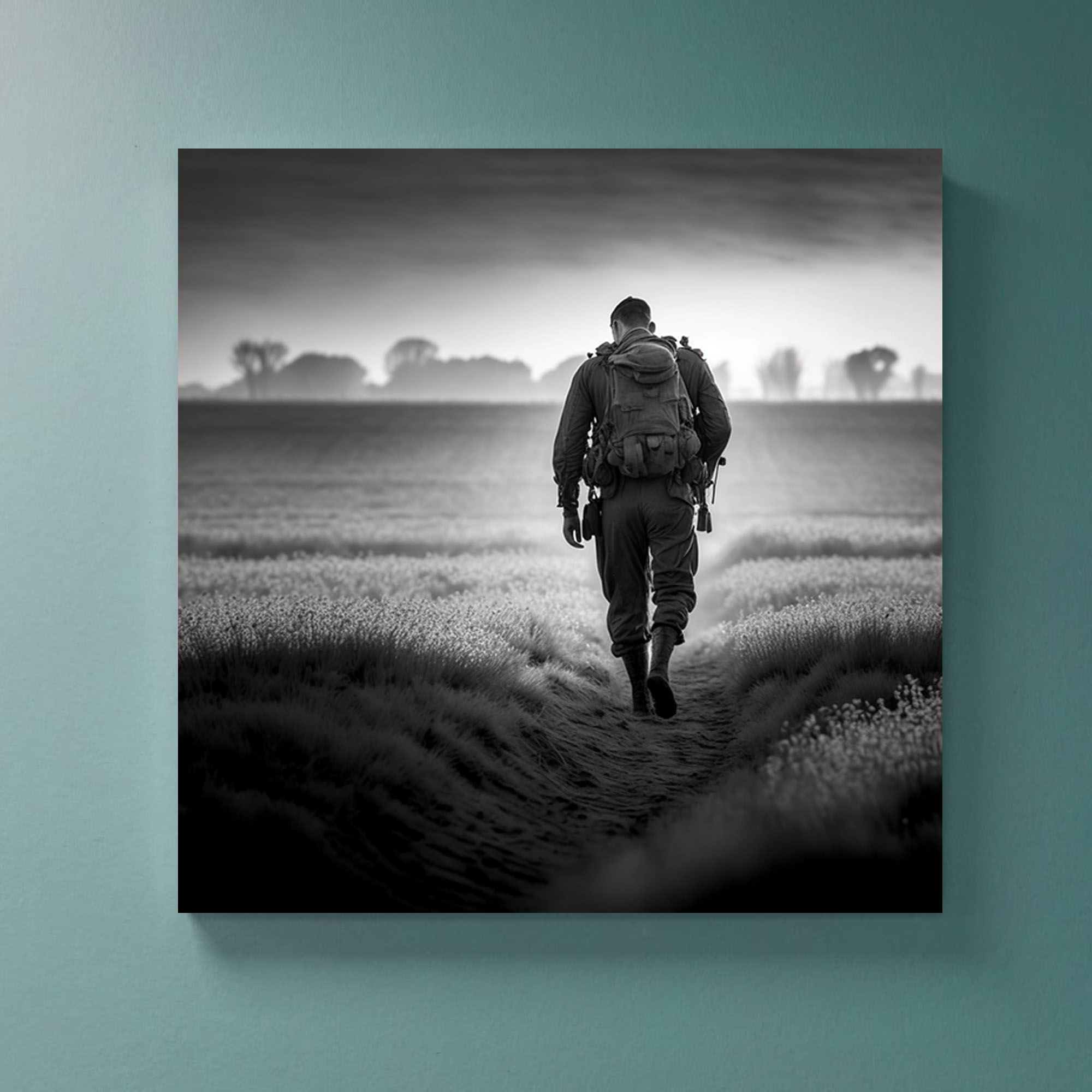 Hyperrealistic Lone Soldier Walking Home: A Masterpiece of Emotion - Image 2