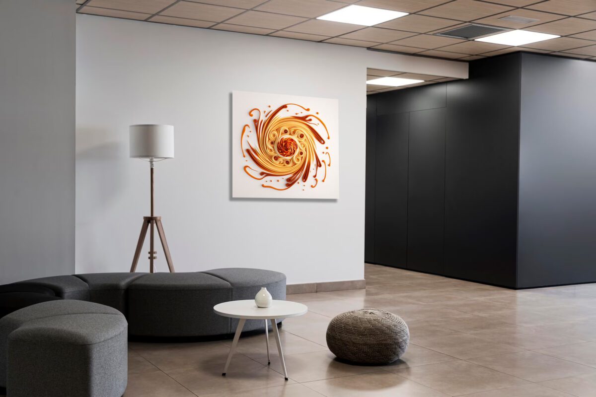 Artistic conceptual print featuring a swirling spaghetti.