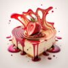 heart shaped conceptual strawberry cheesecake art
