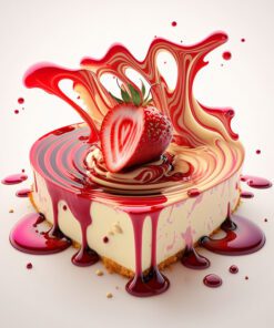 heart shaped conceptual strawberry cheesecake art