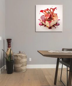 heart shaped conceptual strawberry cheesecake art