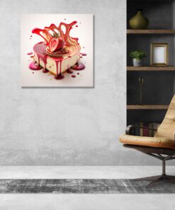 heart shaped conceptual strawberry cheesecake art