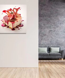 heart shaped conceptual strawberry cheesecake art