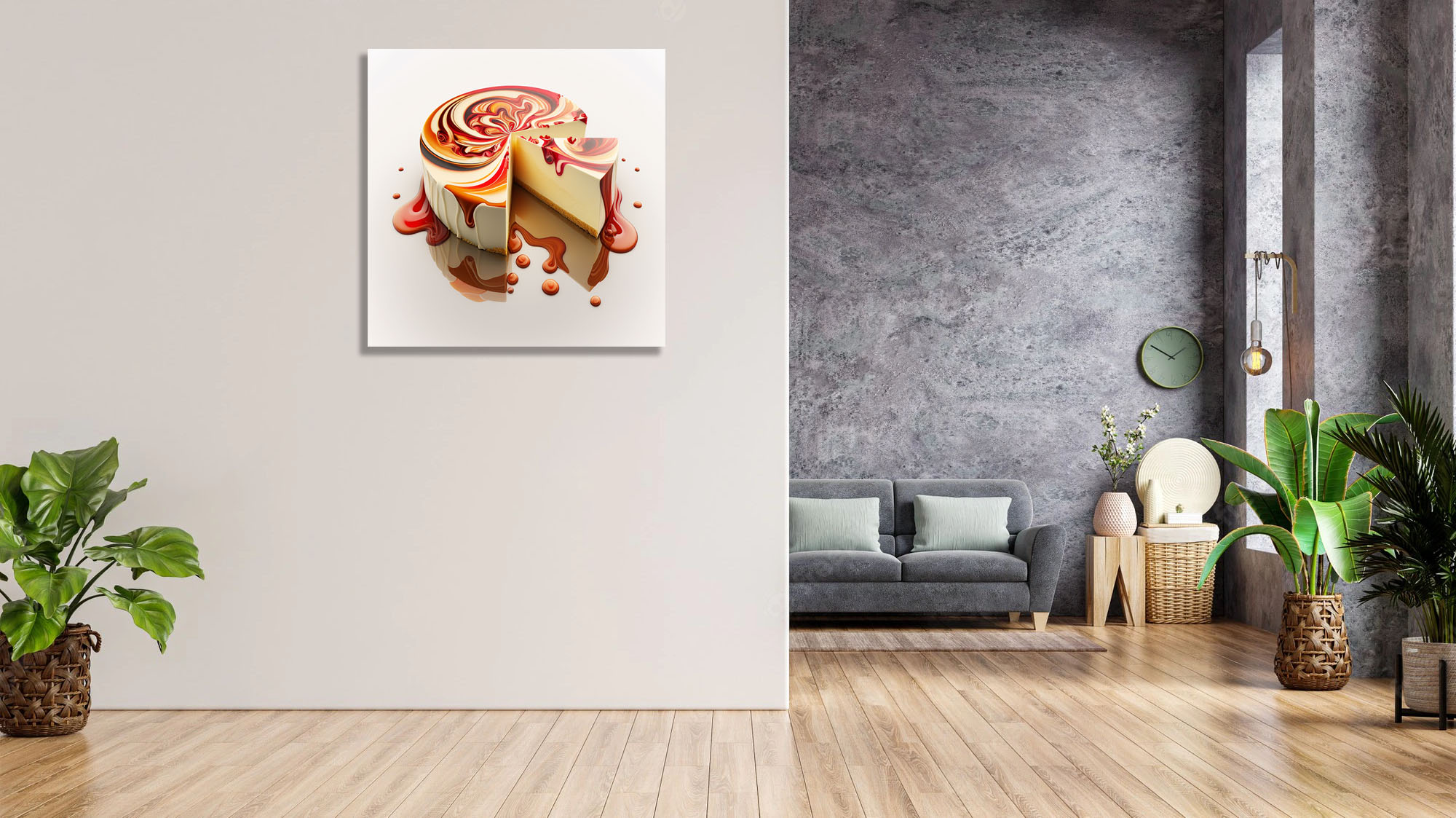 conceptual strawberry cheesecake art