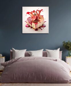 heart shaped conceptual strawberry cheesecake art