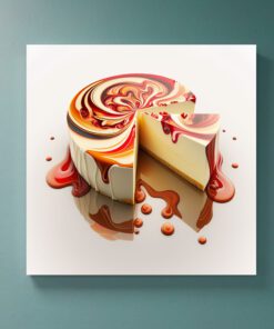 heart shaped conceptual strawberry cheesecake art