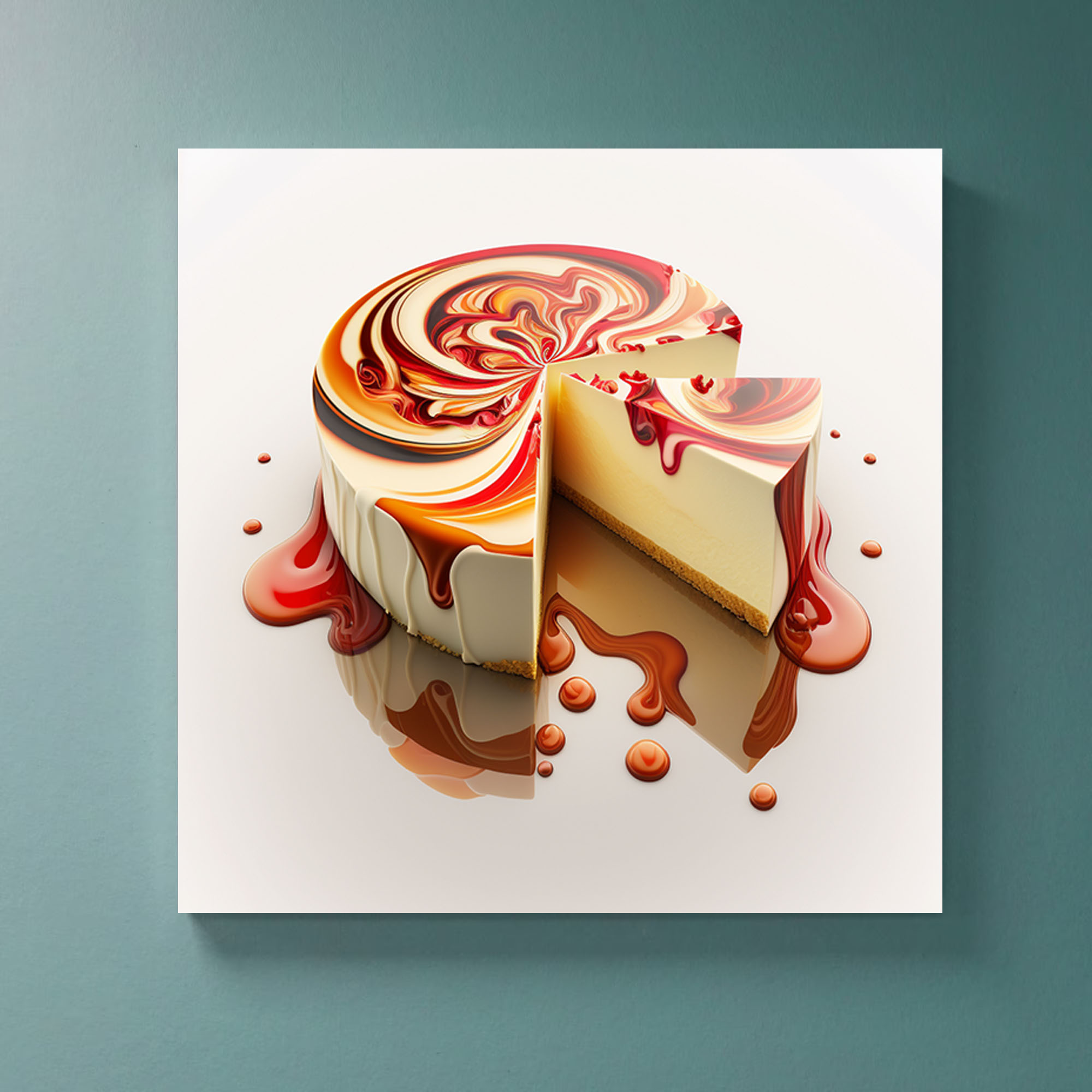 heart shaped conceptual strawberry cheesecake art