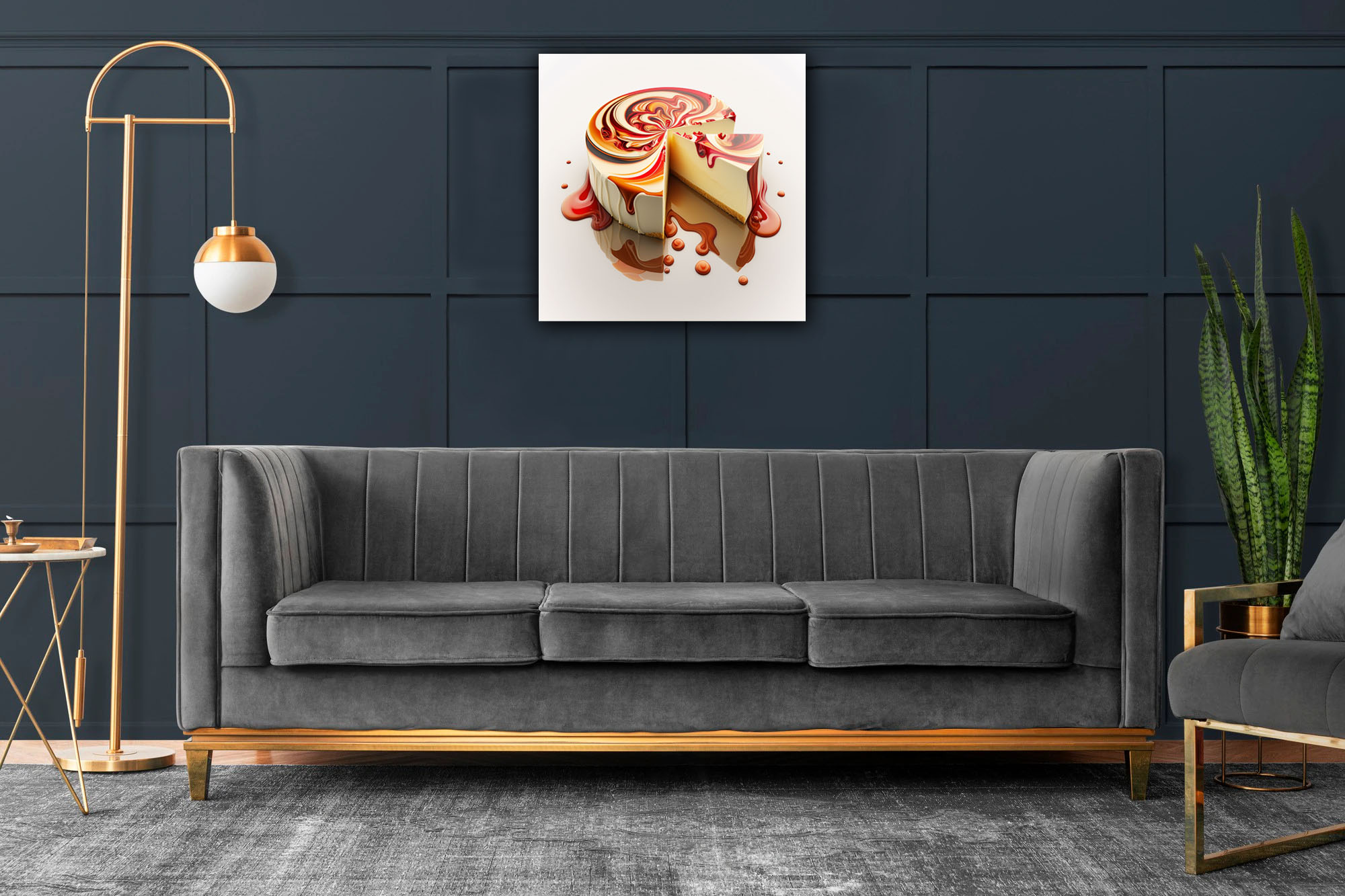 conceptual strawberry cheesecake art
