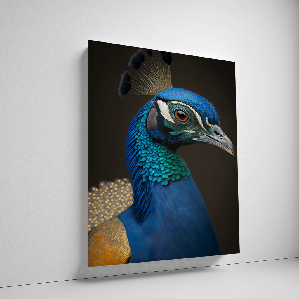 Hyperrealistic Peacock Canvas: Majestic Artwork - Image 2