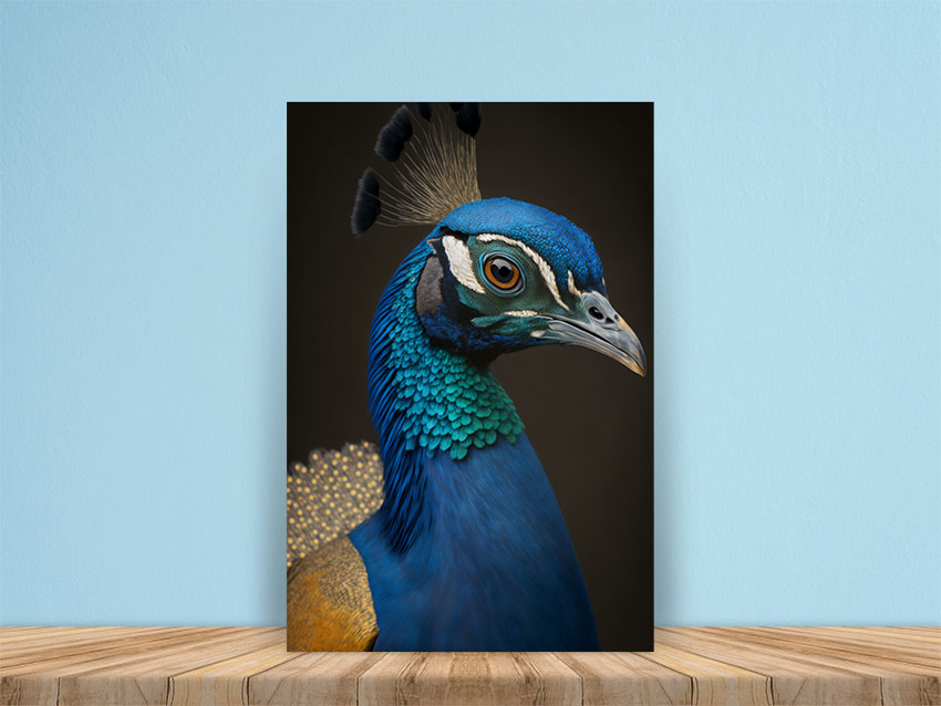 Hyperrealistic Peacock Canvas: Majestic Artwork - Image 3