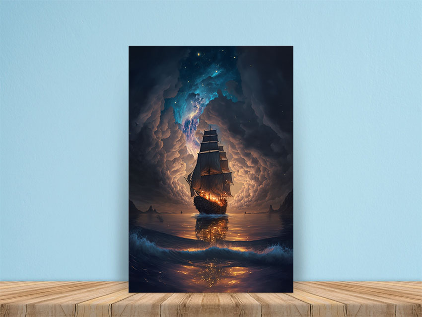 Lone Ship Under Starry Night: A Masterpiece - Image 2