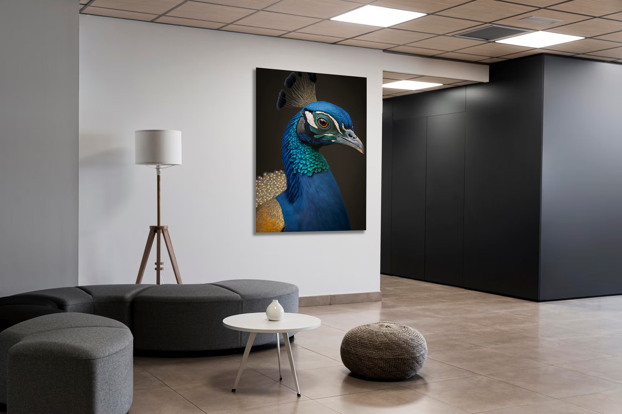 Hyperrealistic Peacock Canvas: Majestic Artwork - Image 8