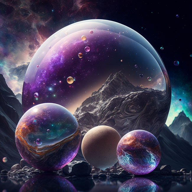 Mystical Marbles: Universes in Canvas Art