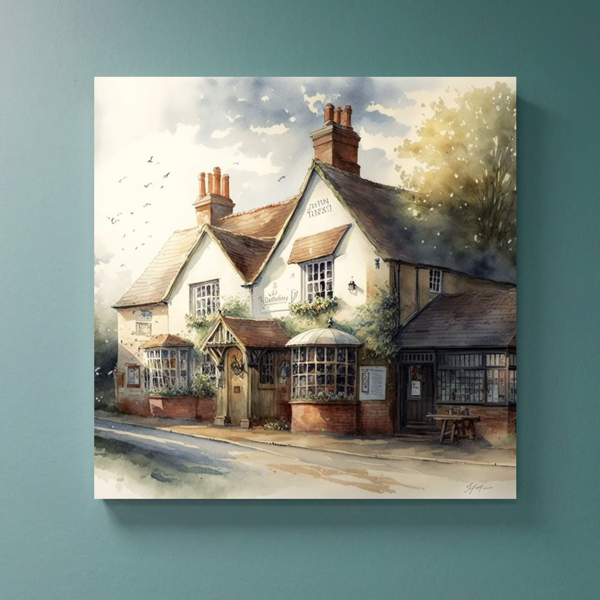 Rustic British Pub: Canvas Art Masterpiece - Image 2