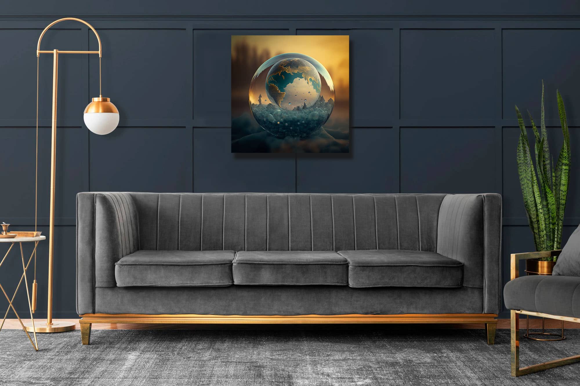 Stunning Canvas Art: Planet Earth Inside a Bubble - Image 7