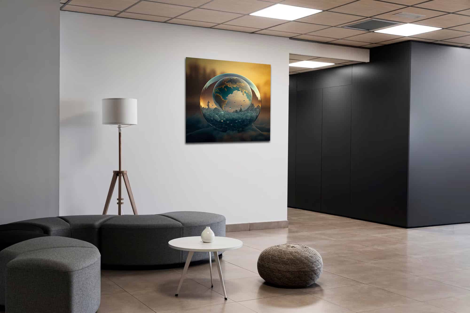 Stunning Canvas Art: Planet Earth Inside a Bubble - Image 3